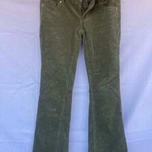 Olive Corduroy Flare Trousers